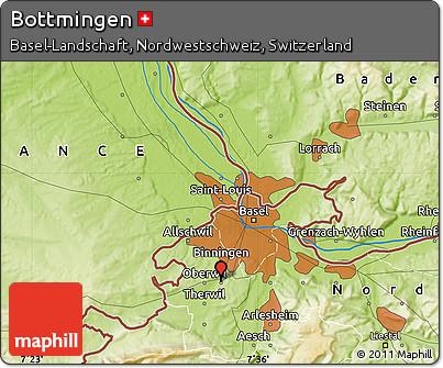 Physical Map of Bottmingen