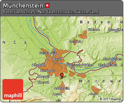 Physical Map of Münchenstein