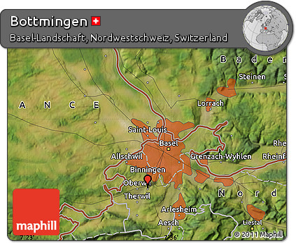 Satellite Map of Bottmingen