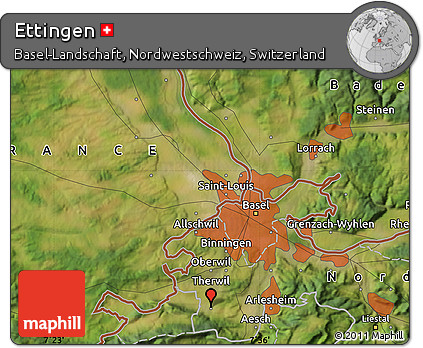 Satellite Map of Ettingen