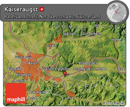 Satellite Map of Kaiseraugst