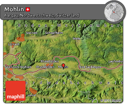 Satellite Map of Möhlin