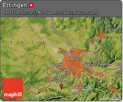 Satellite Map of Ettingen