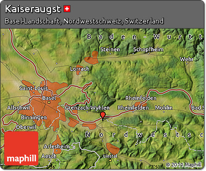 Satellite Map of Kaiseraugst