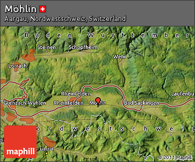 Satellite Map of Möhlin