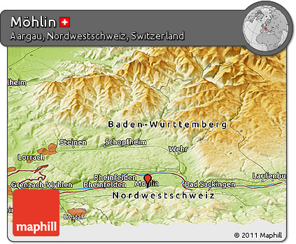 Physical Panoramic Map of Möhlin