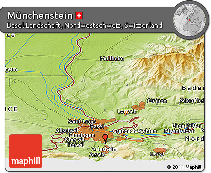 Physical Panoramic Map of Münchenstein