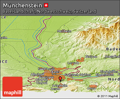 Physical Panoramic Map of Münchenstein