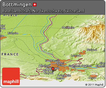Physical Panoramic Map of Bottmingen