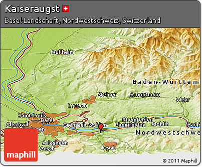 Physical Panoramic Map of Kaiseraugst