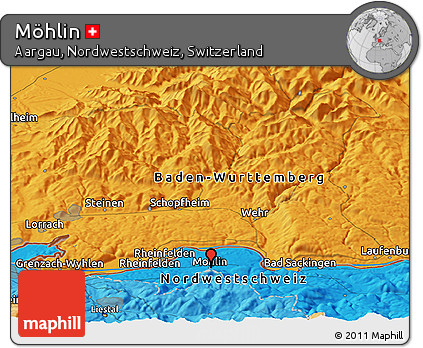 Political Panoramic Map of Möhlin