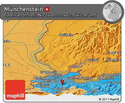 Political Panoramic Map of Münchenstein