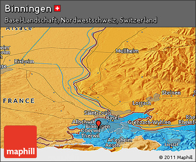 Political Panoramic Map of Binningen