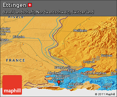 Political Panoramic Map of Ettingen