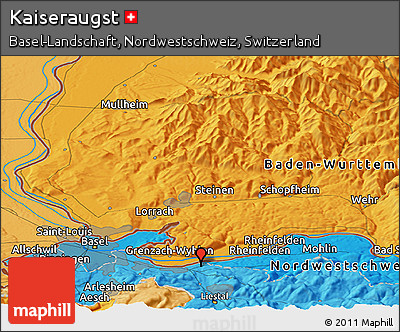 Political Panoramic Map of Kaiseraugst