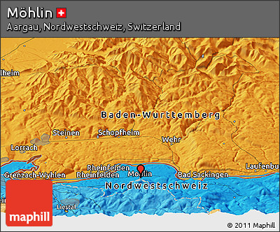 Political Panoramic Map of Möhlin