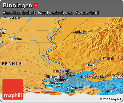 Political Panoramic Map of Binningen