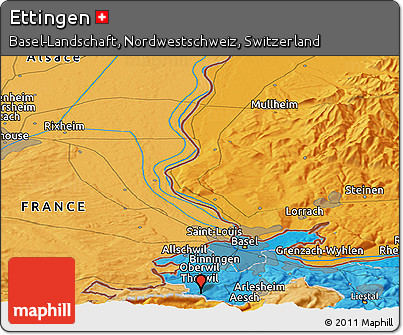 Political Panoramic Map of Ettingen