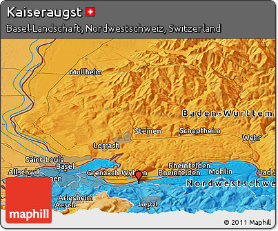 Political Panoramic Map of Kaiseraugst