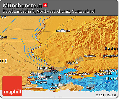 Political Panoramic Map of Münchenstein