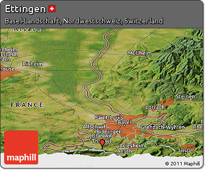 Satellite Panoramic Map of Ettingen