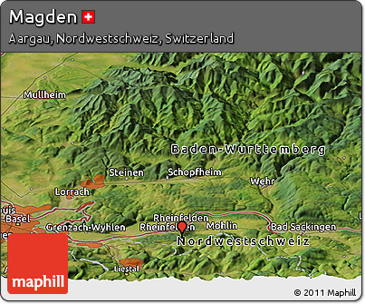 Satellite Panoramic Map of Magden