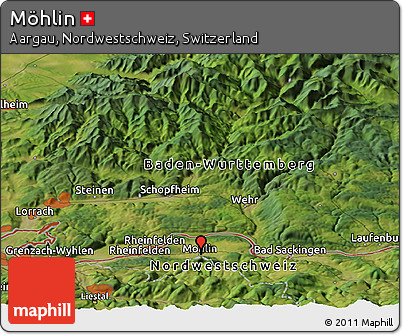 Satellite Panoramic Map of Möhlin