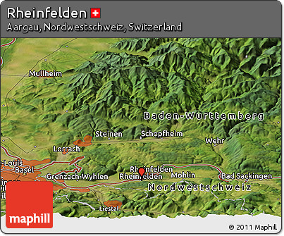 Satellite Panoramic Map of Rheinfelden