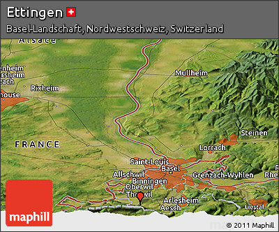 Satellite Panoramic Map of Ettingen