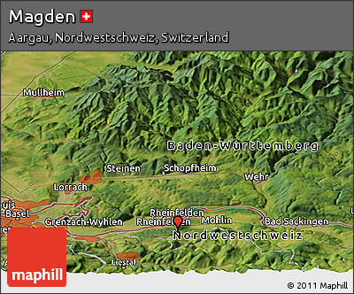 Satellite Panoramic Map of Magden