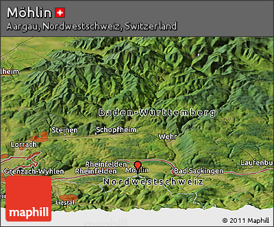 Satellite Panoramic Map of Möhlin