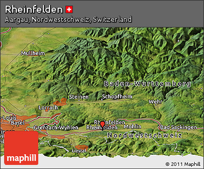 Satellite Panoramic Map of Rheinfelden