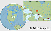 Savanna Style Location Map of the area around 47° 41' 6" N, 82° 22' 30" W