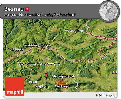 Satellite 3D Map of Beznau