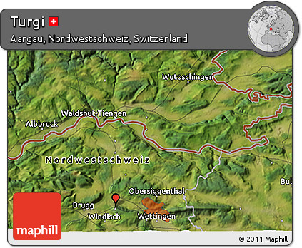 Satellite 3D Map of Turgi