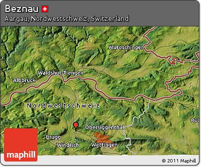 Satellite 3D Map of Beznau
