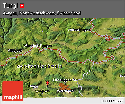 Satellite 3D Map of Turgi