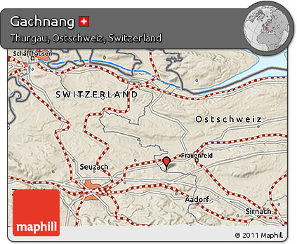 Shaded Relief 3D Map of Gachnang