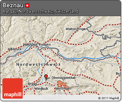 Shaded Relief 3D Map of Beznau