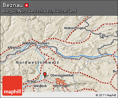 Shaded Relief 3D Map of Beznau