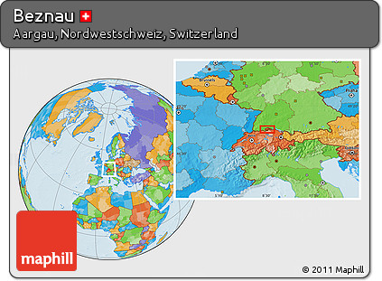 Political Location Map of Beznau