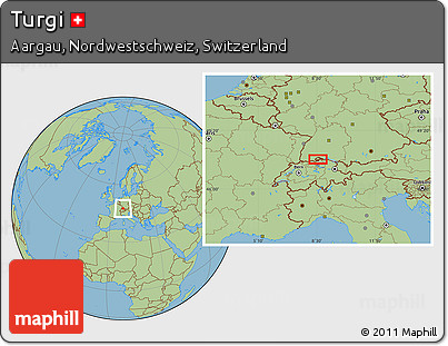 Savanna Style Location Map of Turgi