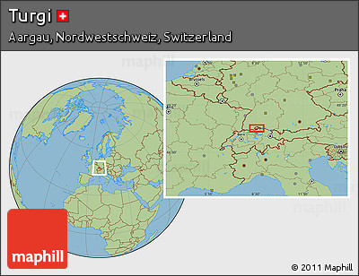 Savanna Style Location Map of Turgi