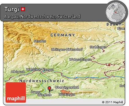 Physical Panoramic Map of Turgi