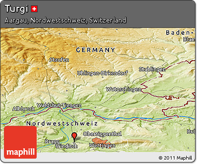 Physical Panoramic Map of Turgi