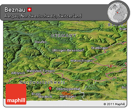 Satellite Panoramic Map of Beznau