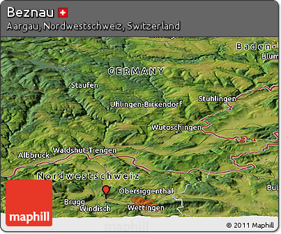 Satellite Panoramic Map of Beznau