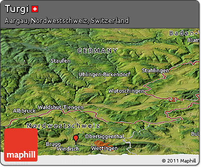 Satellite Panoramic Map of Turgi