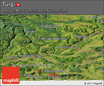 Satellite Panoramic Map of Turgi
