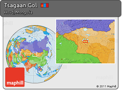 Political Location Map of Tsagaan Gol